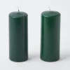 Forest Green Pillar Candles (Pair)|Mrs. Alice Online