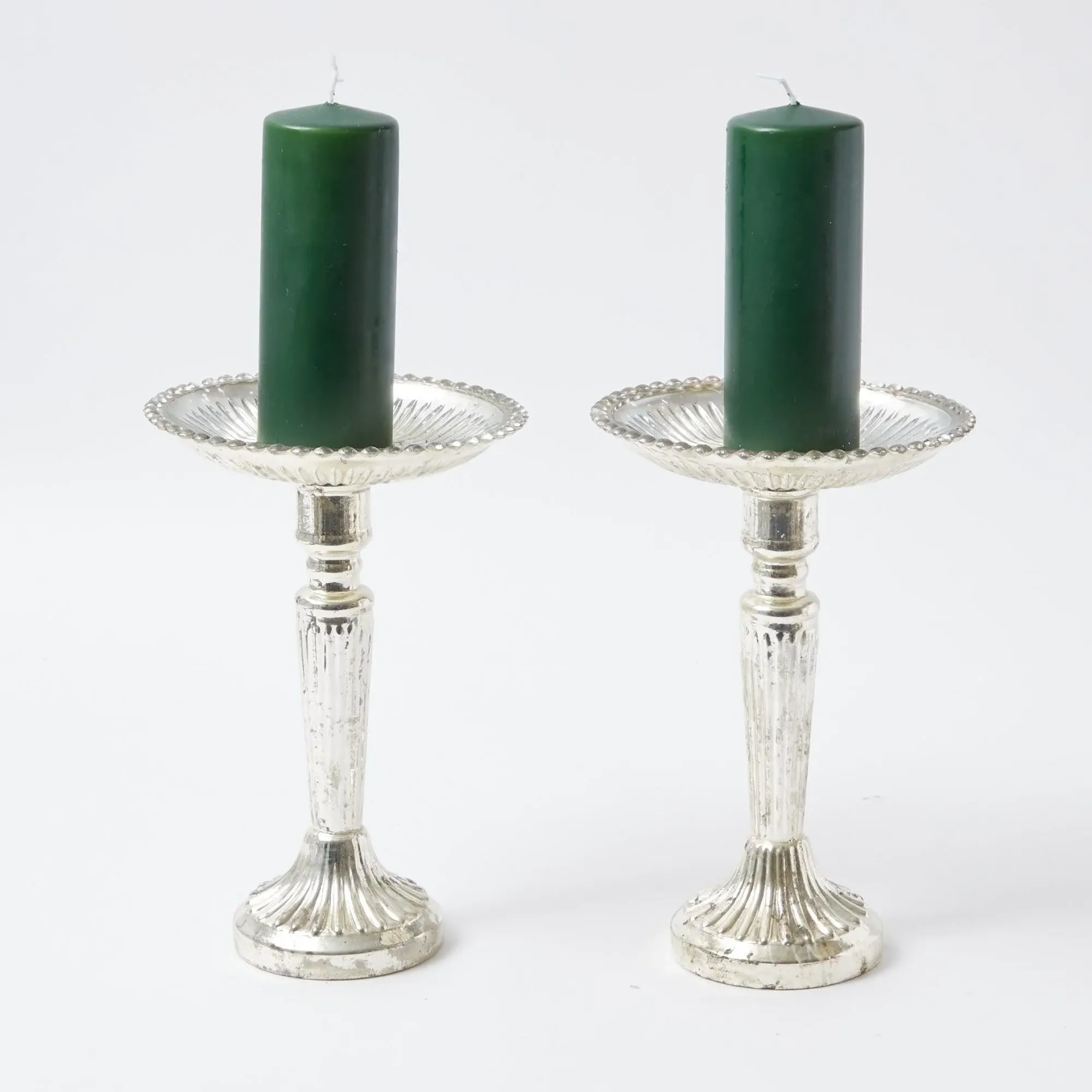 Forest Green Pillar Candles (Pair)|Mrs. Alice Online