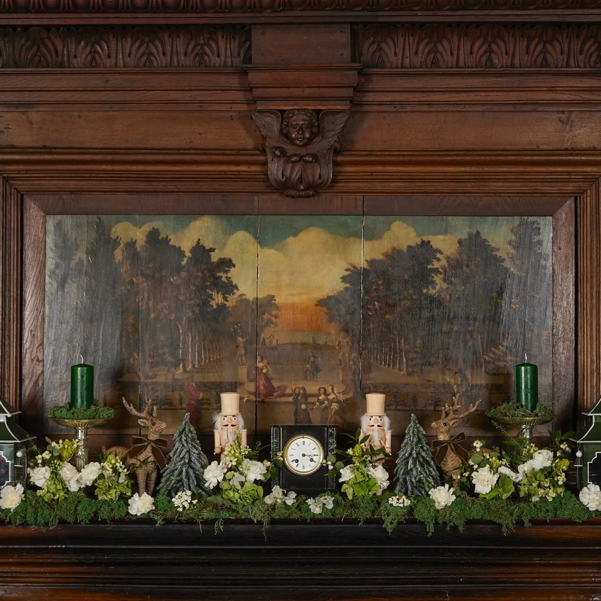 Forest Green Pillar Candles (Pair)|Mrs. Alice Online