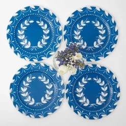 French Blue Garland Dinner Plates (Set Of 4)|Mrs. Alice