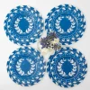French Blue Garland Dinner & Starter Plates (Set Of 8)|Mrs. Alice Clearance