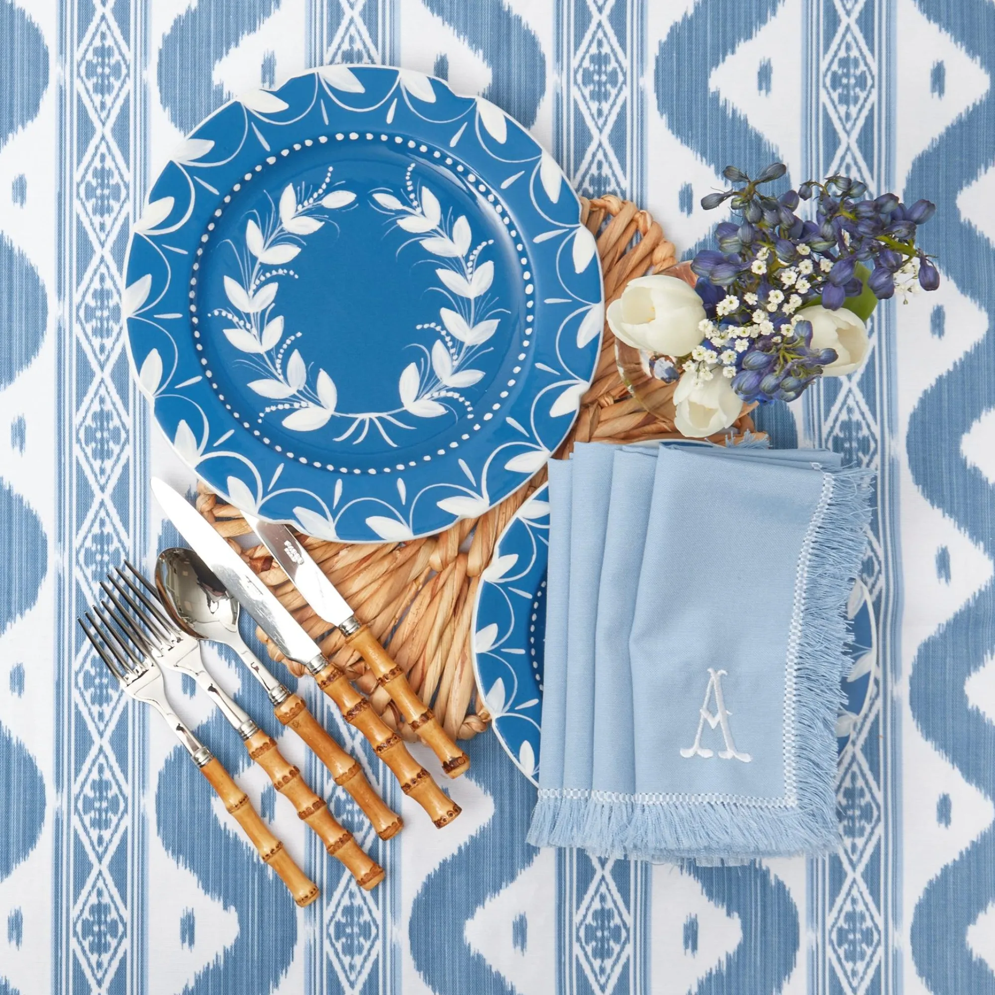 French Blue Garland Dinner Plate|Mrs. Alice Outlet