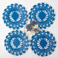 French Blue Garland Dinner & Starter Plates (Set Of 8)|Mrs. Alice Discount
