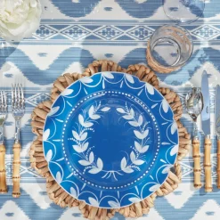 French Blue Garland Dinner Plates (Set Of 4)|Mrs. Alice Hot