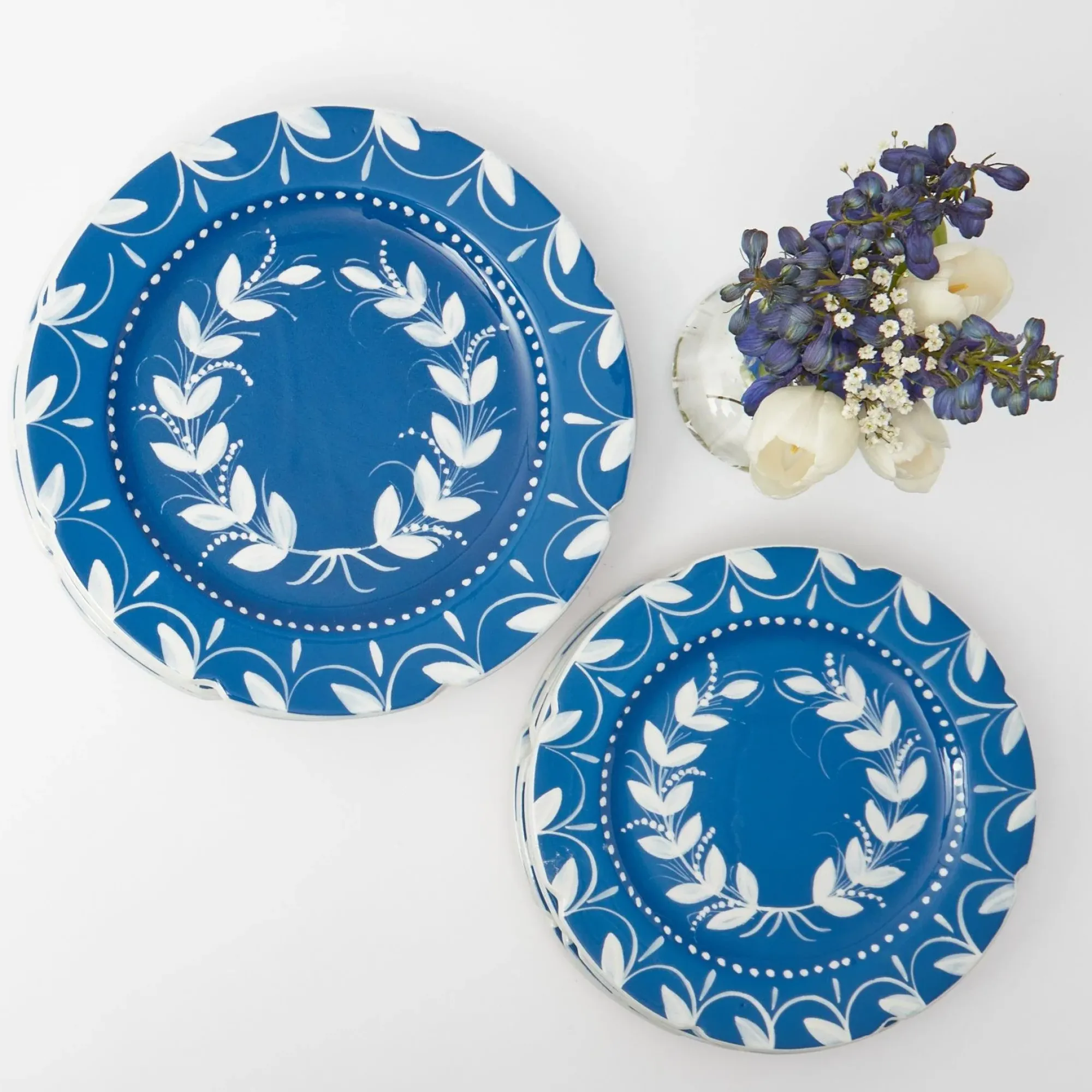 French Blue Garland Starter Plate|Mrs. Alice Clearance
