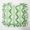 Frilled Green Ikat Seat Pad Cushion|Mrs. Alice Online