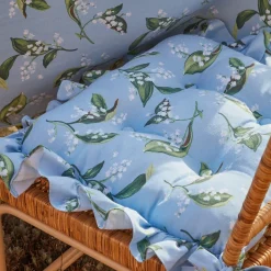 Frilled Lily Of The Valley Seat Pad Cushion|Mrs. Alice Clearance