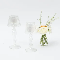 Glass Lantern Tea Light Holder (Pair) - 24Cm|Mrs. Alice Discount