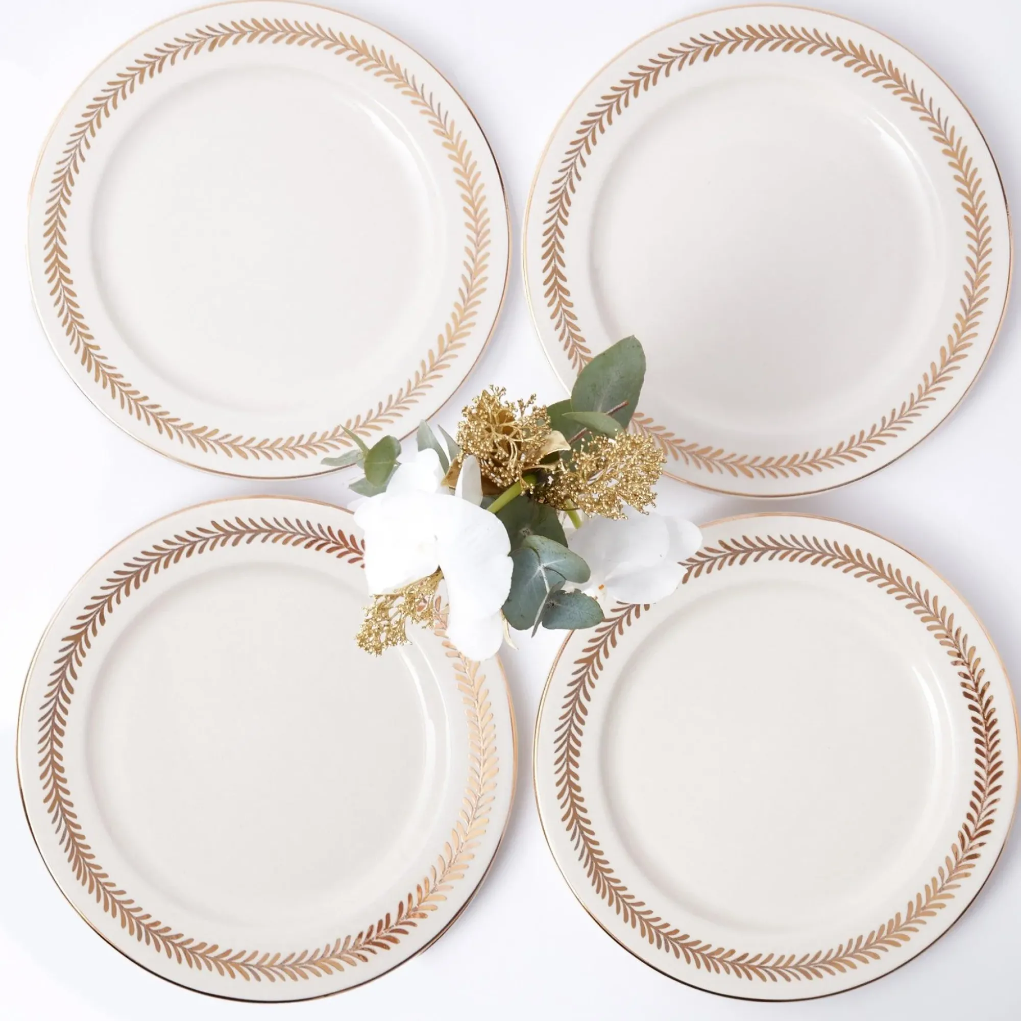 Gold Garland Dinner Plates (Set Of 4)|Mrs. Alice Best