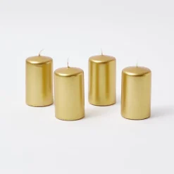 Gold Pillar Candles (Set Of 4)|Mrs. Alice Sale