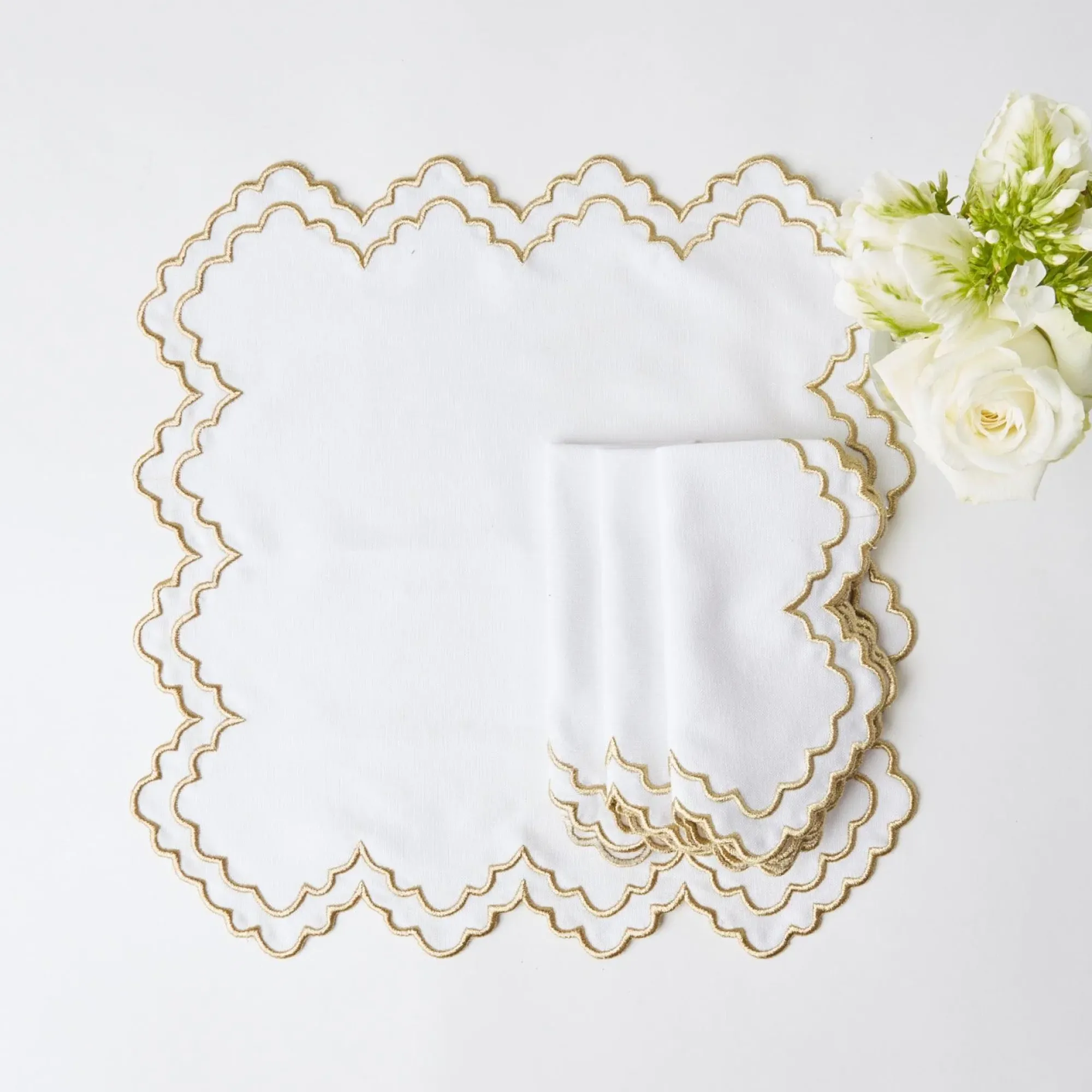 Gold Snowflake Napkins (Set Of 4)|Mrs. Alice Online