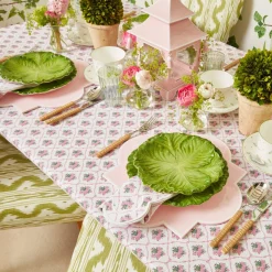 Green & White Rim Water Glasses (Set Of 4)|Mrs. Alice Outlet