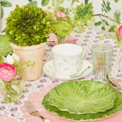 Green & White Rim Water Glasses (Set Of 4)|Mrs. Alice Outlet