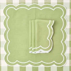 Green Applique Napkins (Set Of 4)|Mrs. Alice Outlet