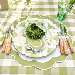Green Applique Napkins (Set Of 4)|Mrs. Alice Outlet