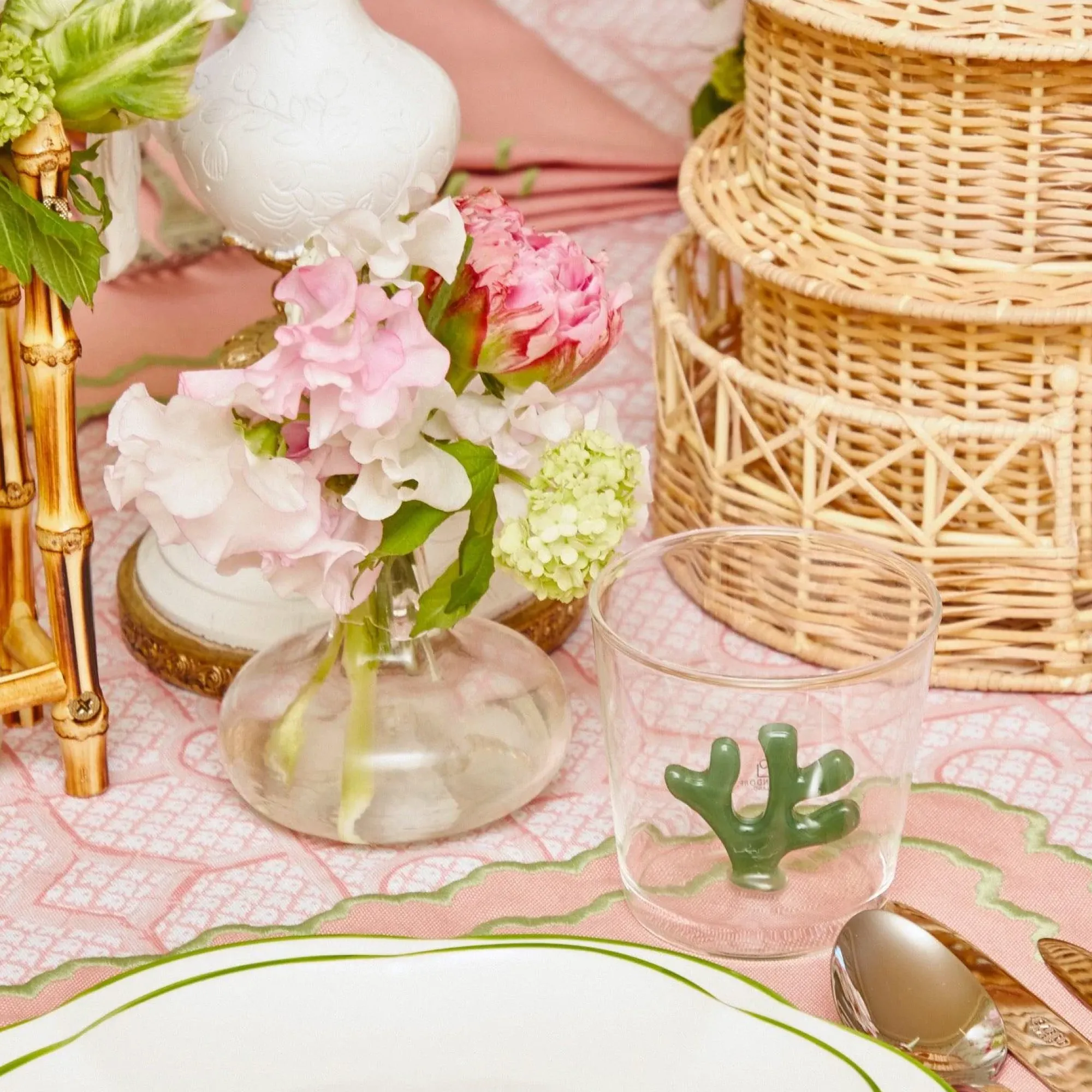 Green Coral Glasses (Set Of 4)|Mrs. Alice Best