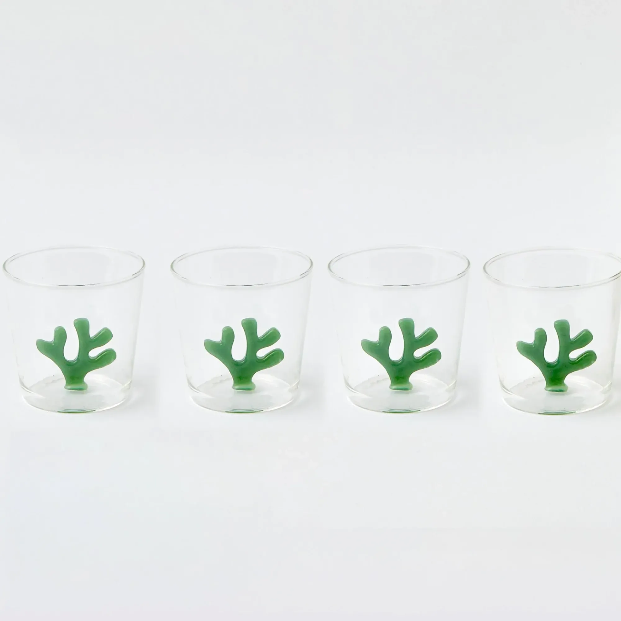 Green Coral Glasses (Set Of 4)|Mrs. Alice Best