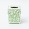 Green Floral Tole Tissue Box|Mrs. Alice New