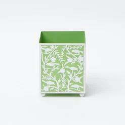 Green Floral Tole Tissue Box|Mrs. Alice New