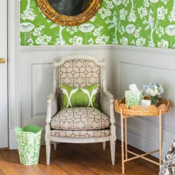 Green Floral Tole Tissue Box|Mrs. Alice New