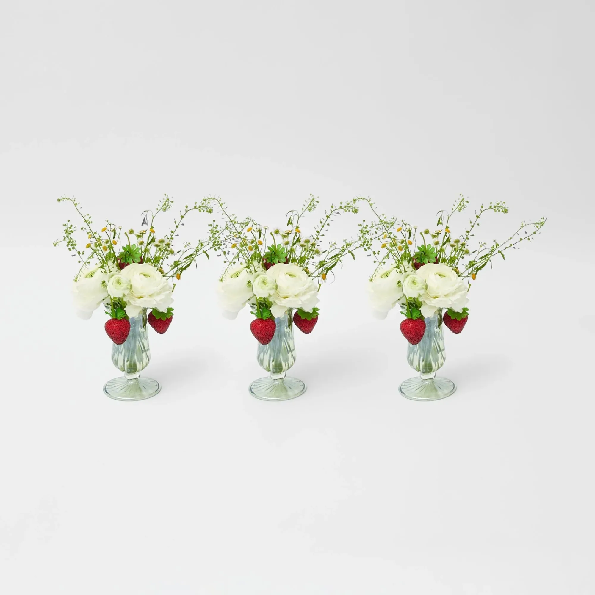 Green Fluted Vases (Pair)|Mrs. Alice Online