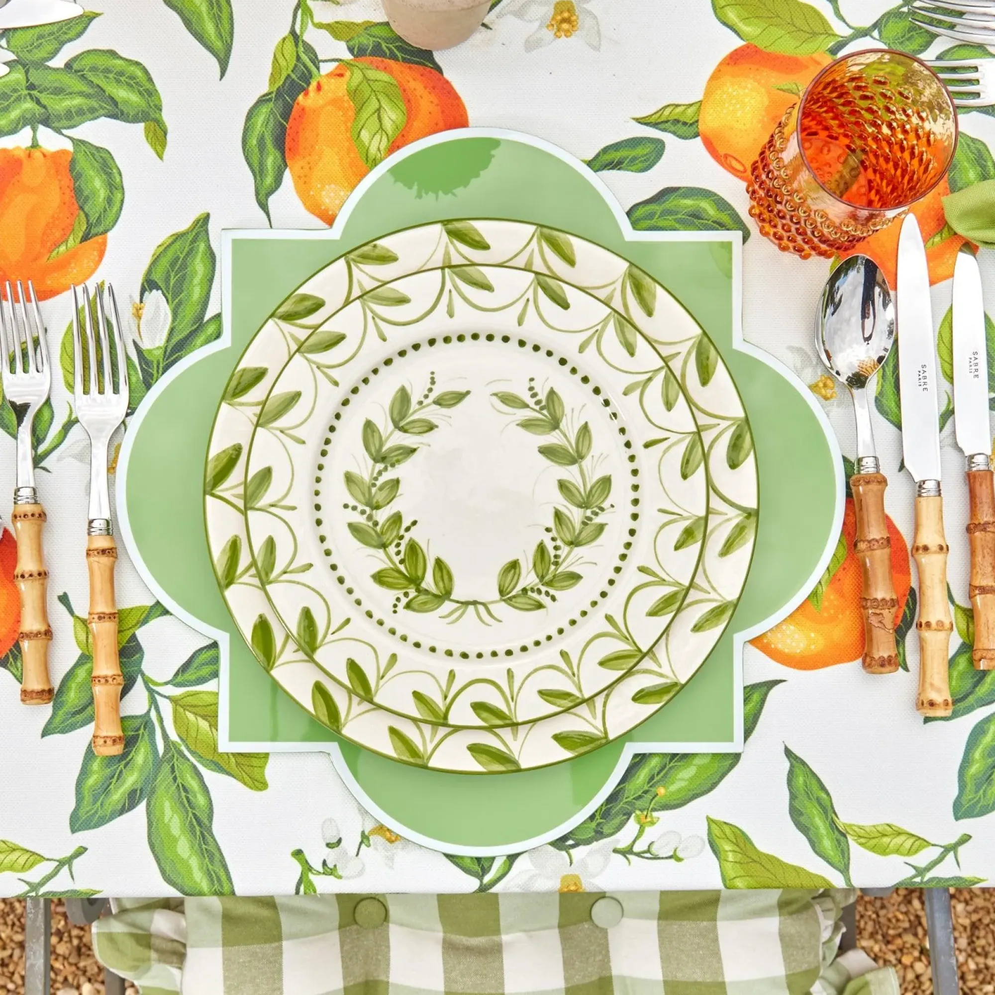 Green Garland Starter Plates (Set Of 4)|Mrs. Alice Clearance