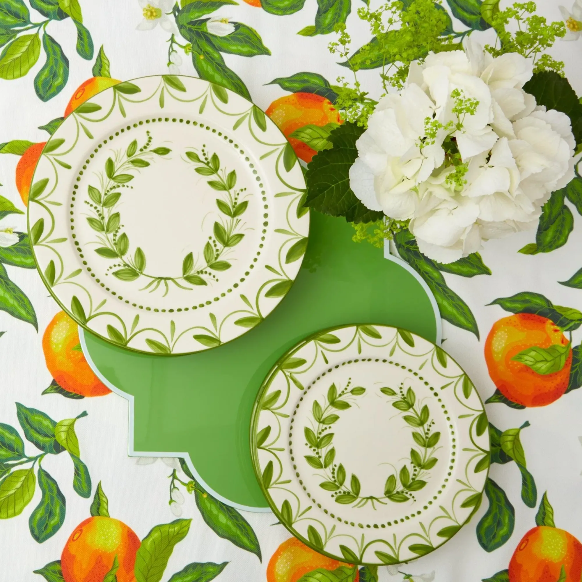 Green Garland Starter Plates (Set Of 4)|Mrs. Alice Clearance