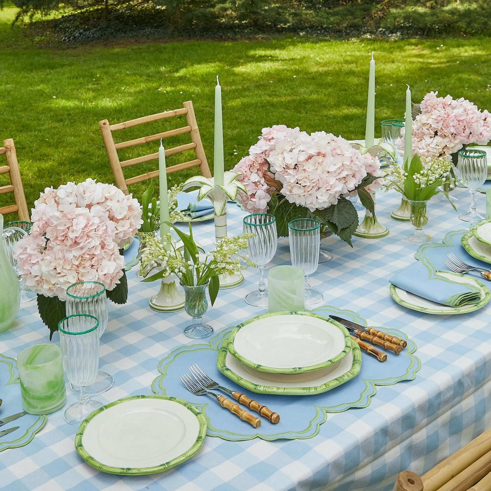 Green Geometric Bamboo Starter Plate (Set Of 4)|Mrs. Alice New