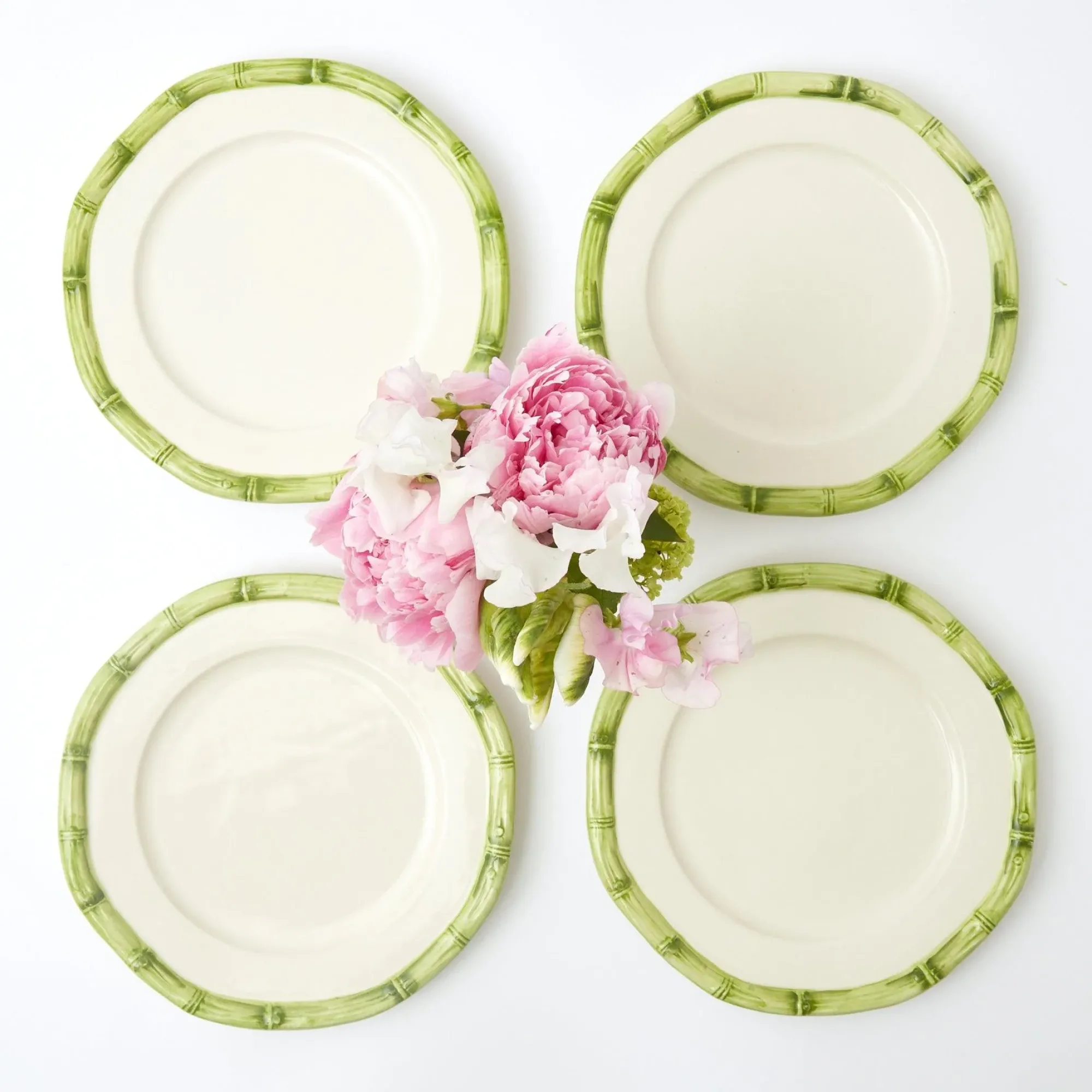 Green Geometric Bamboo Starter Plate (Set Of 4)|Mrs. Alice Sale