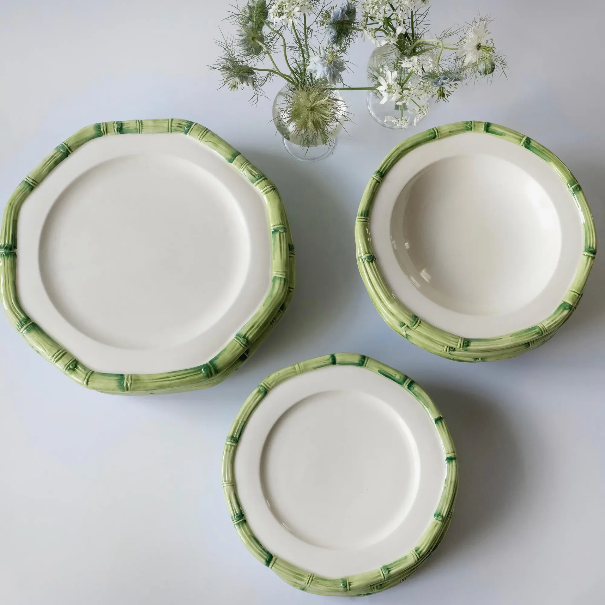 Green Geometric Bamboo Starter Plate (Set Of 4)|Mrs. Alice Sale