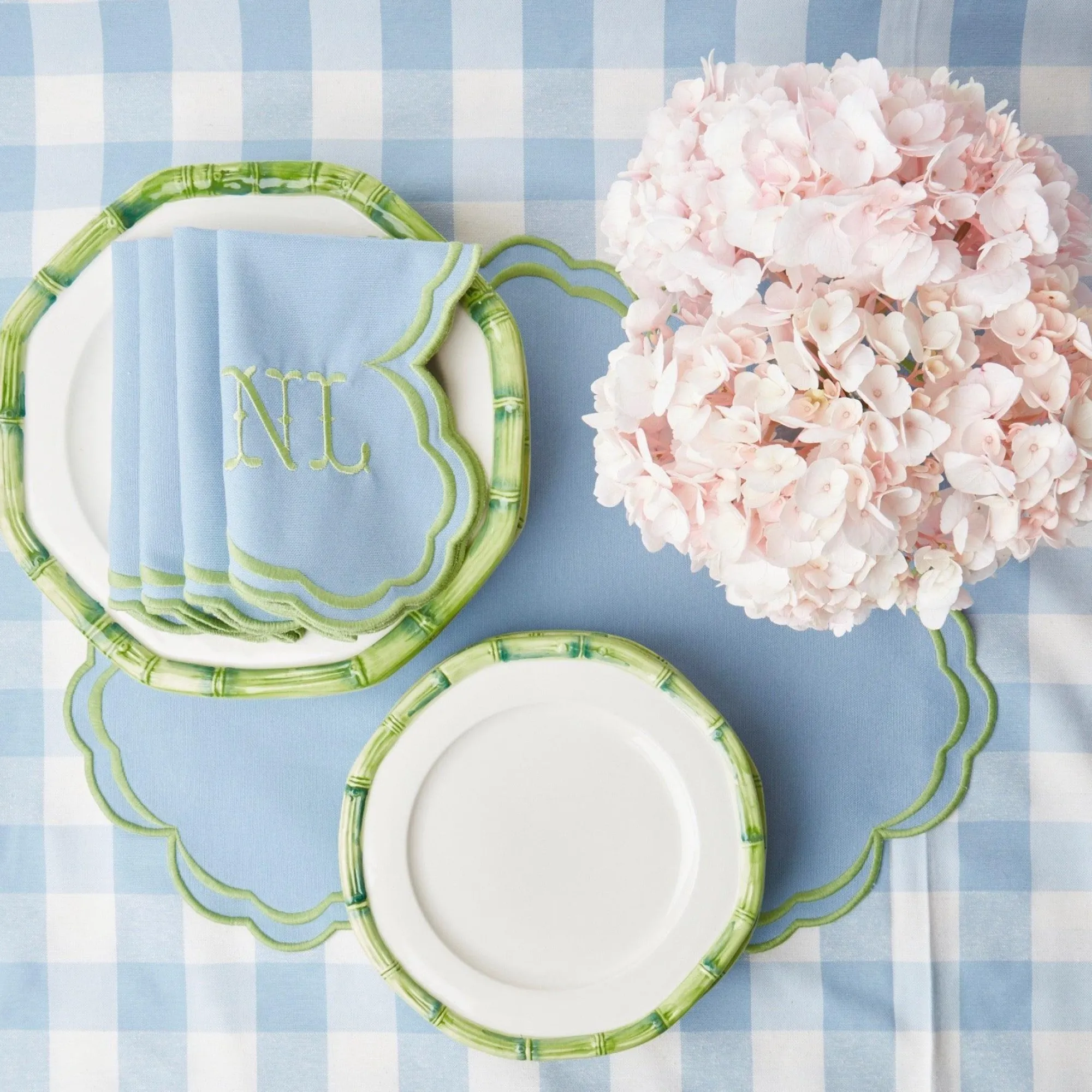 Green Geometric Bamboo Starter Plate (Set Of 4)|Mrs. Alice Sale