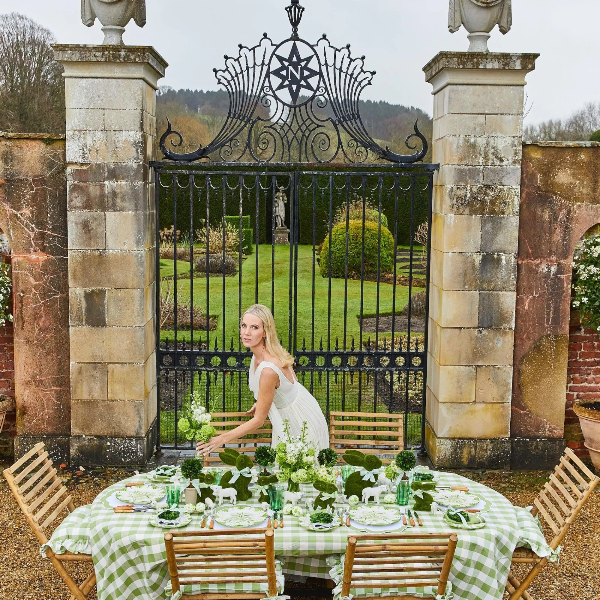 Green Gingham Tablecloth|Mrs. Alice
