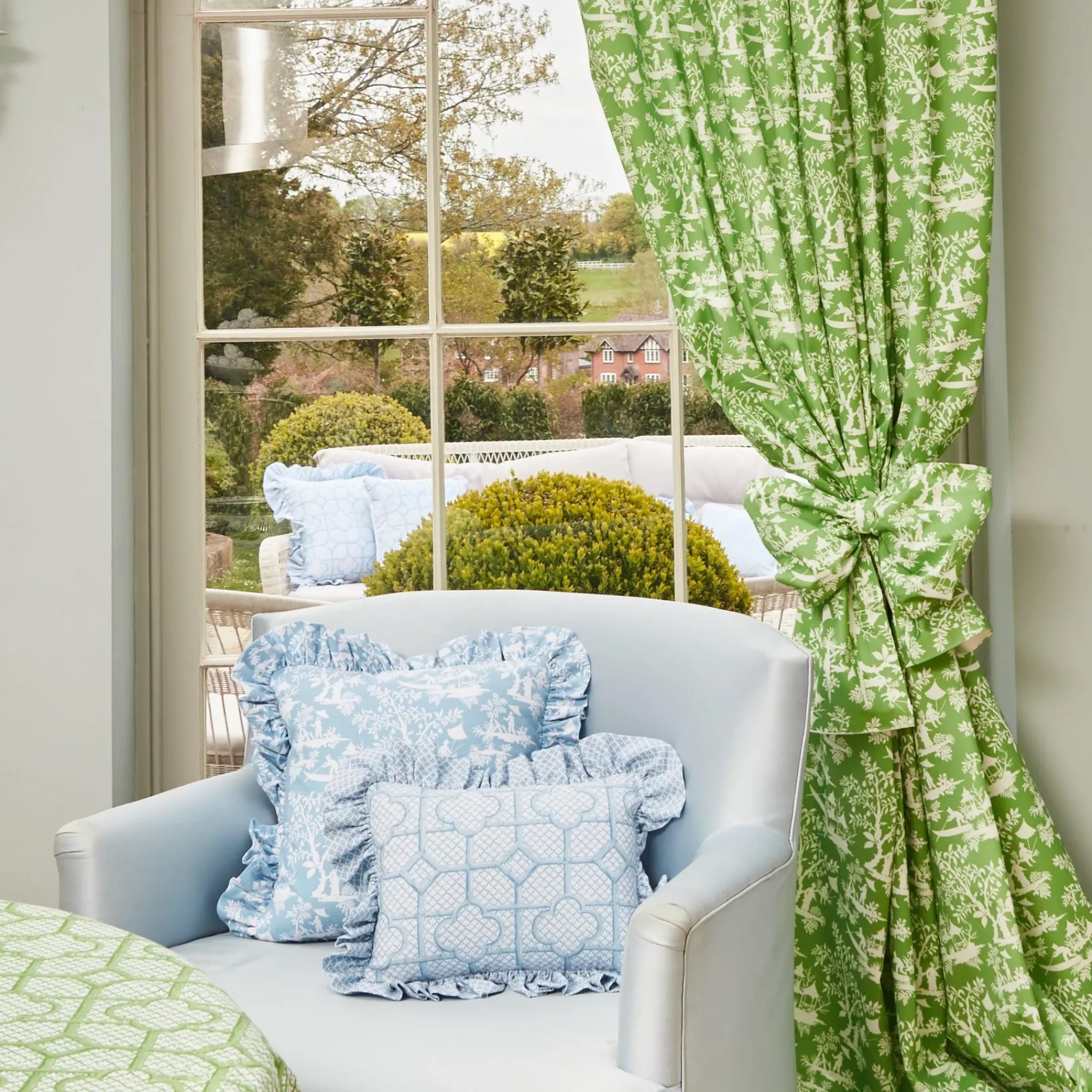 Green Pagoda Garden Fabric|Mrs. Alice Discount