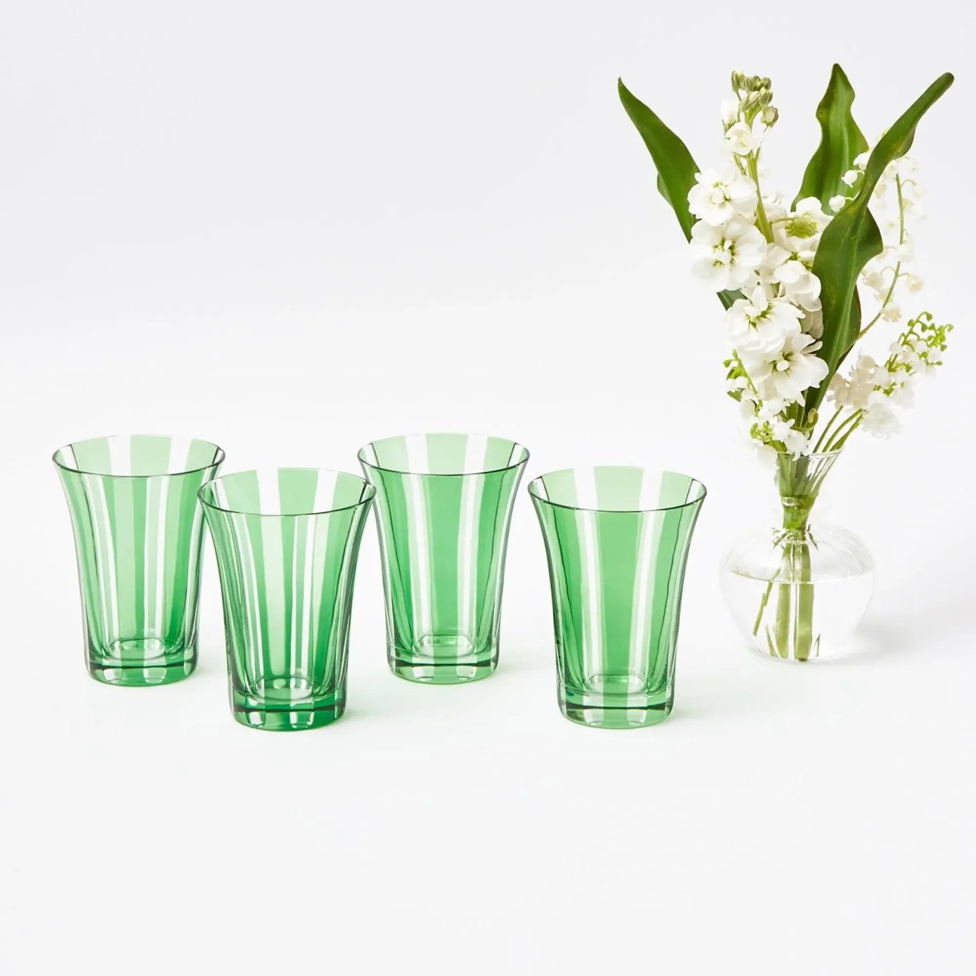Green Positano Glasses (Set Of 4)|Mrs. Alice