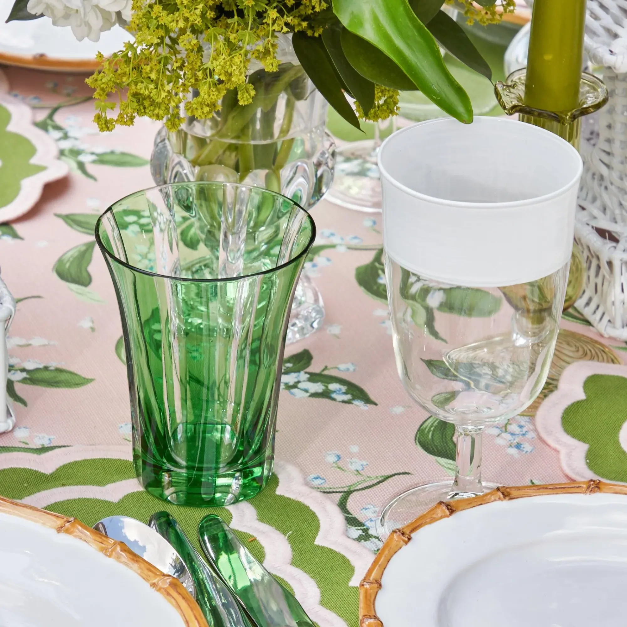 Green Positano Glasses (Set Of 4)|Mrs. Alice