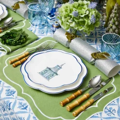 Green Scalloped Pagoda Starter Plate|Mrs. Alice Best