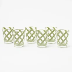 Green Swirl Outdoor Glasses (Set Of 6)|Mrs. Alice Sale
