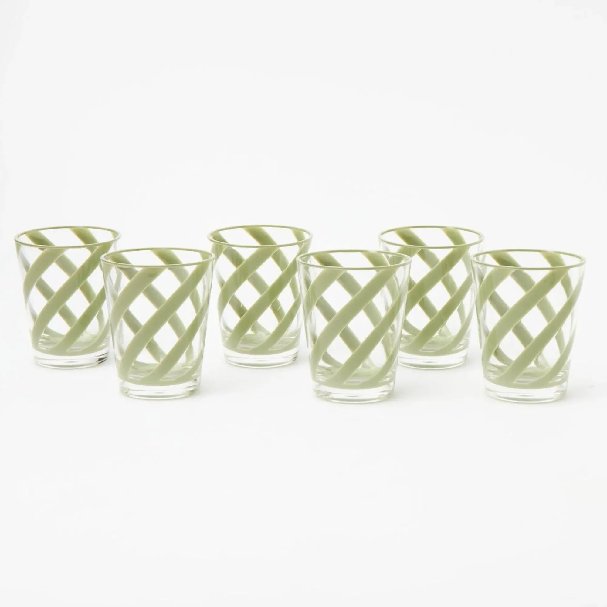 Green Swirl Outdoor Glasses (Set Of 6)|Mrs. Alice Sale