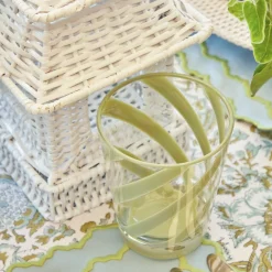 Green Swirl Outdoor Glasses (Set Of 6)|Mrs. Alice Sale
