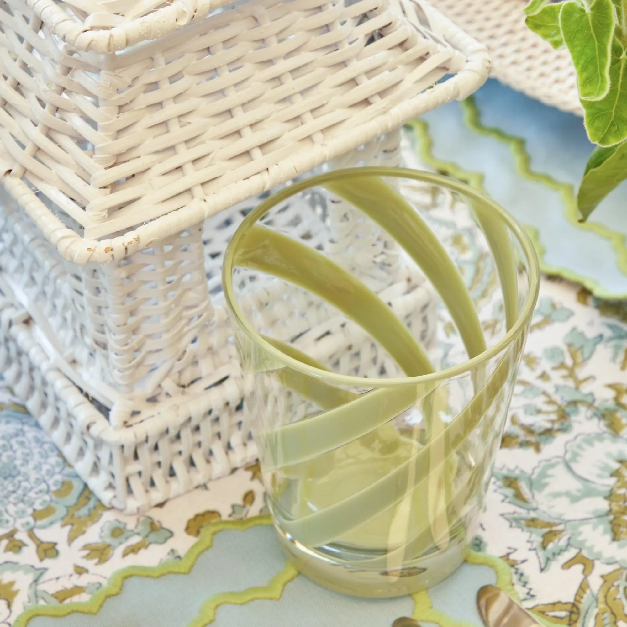 Green Swirl Outdoor Glasses (Set Of 6)|Mrs. Alice Sale