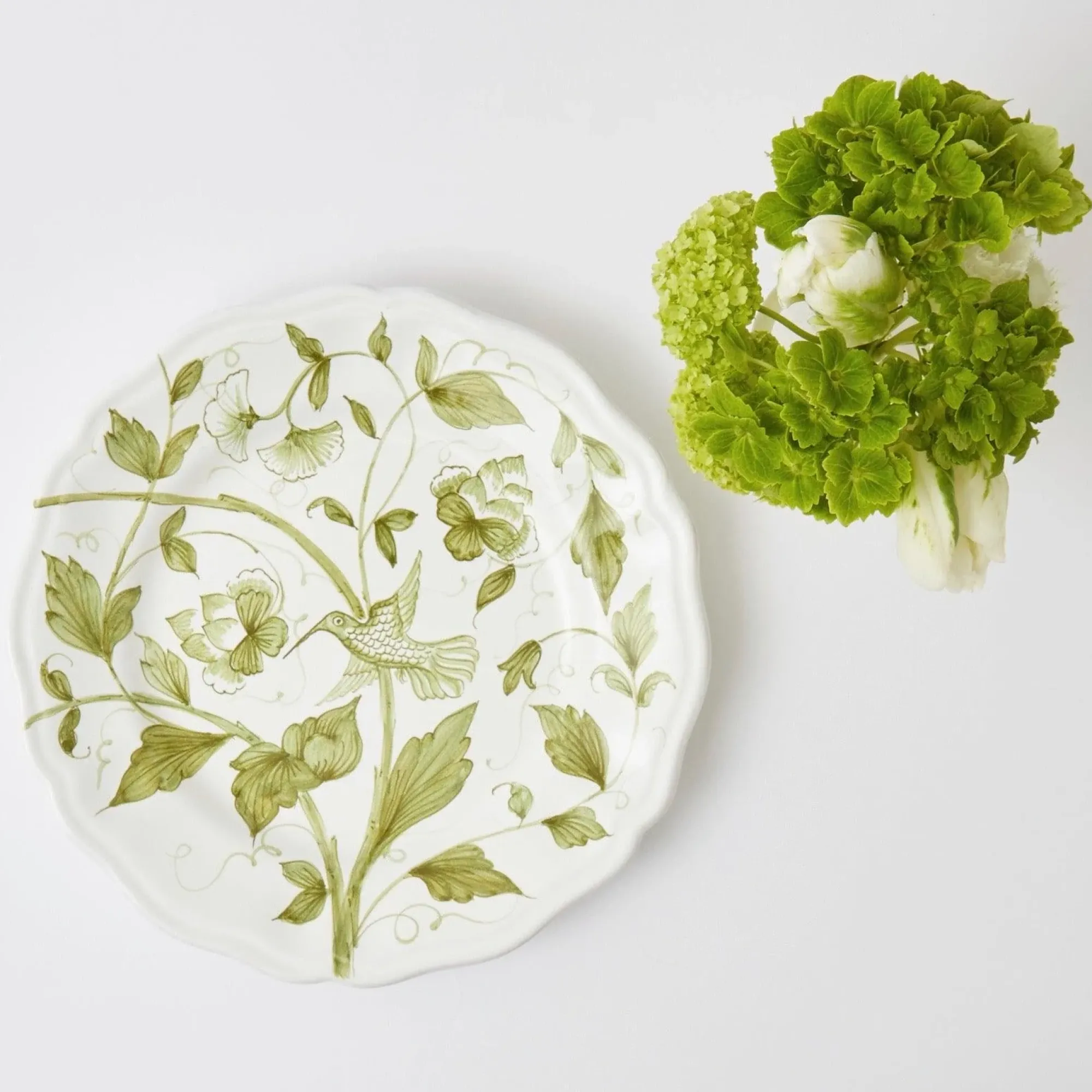 Hand Painted Hummingbird Dinner Plate|Mrs. Alice Hot