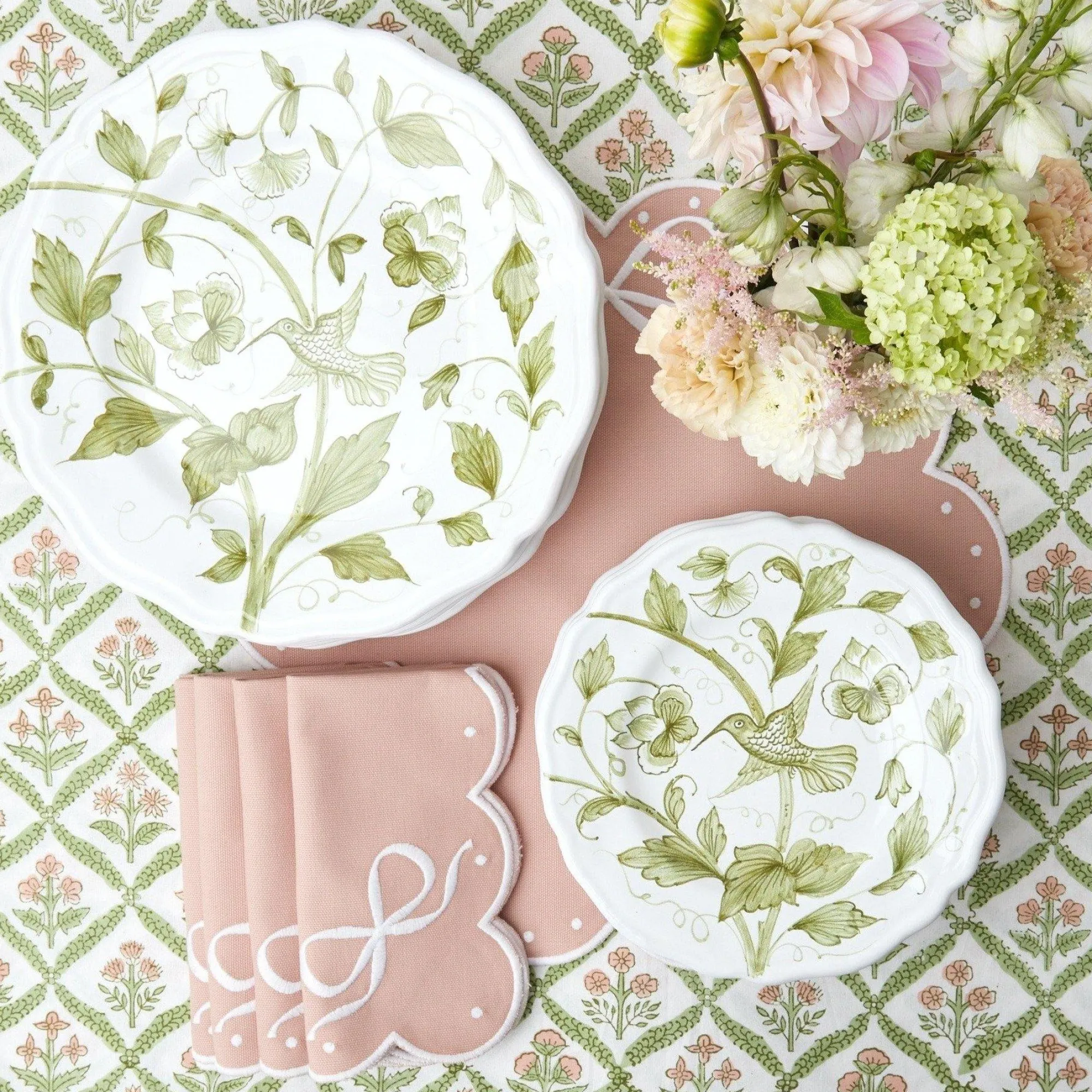 Hand Painted Hummingbird Dinner Plate|Mrs. Alice Hot