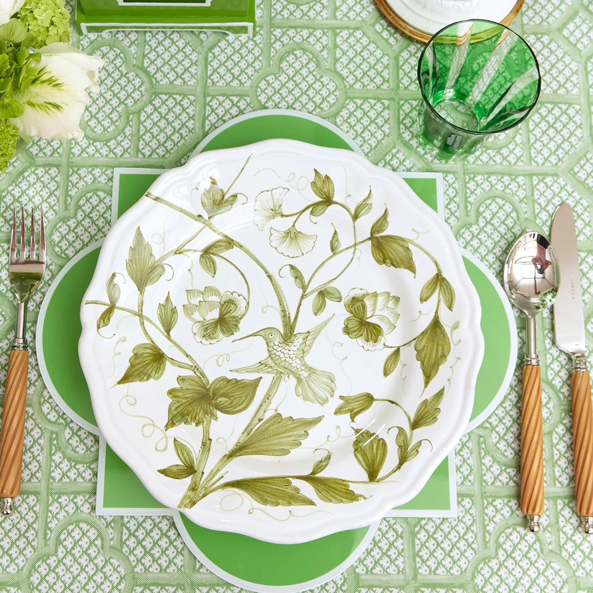 Hand Painted Hummingbird Dinner Plate|Mrs. Alice Hot