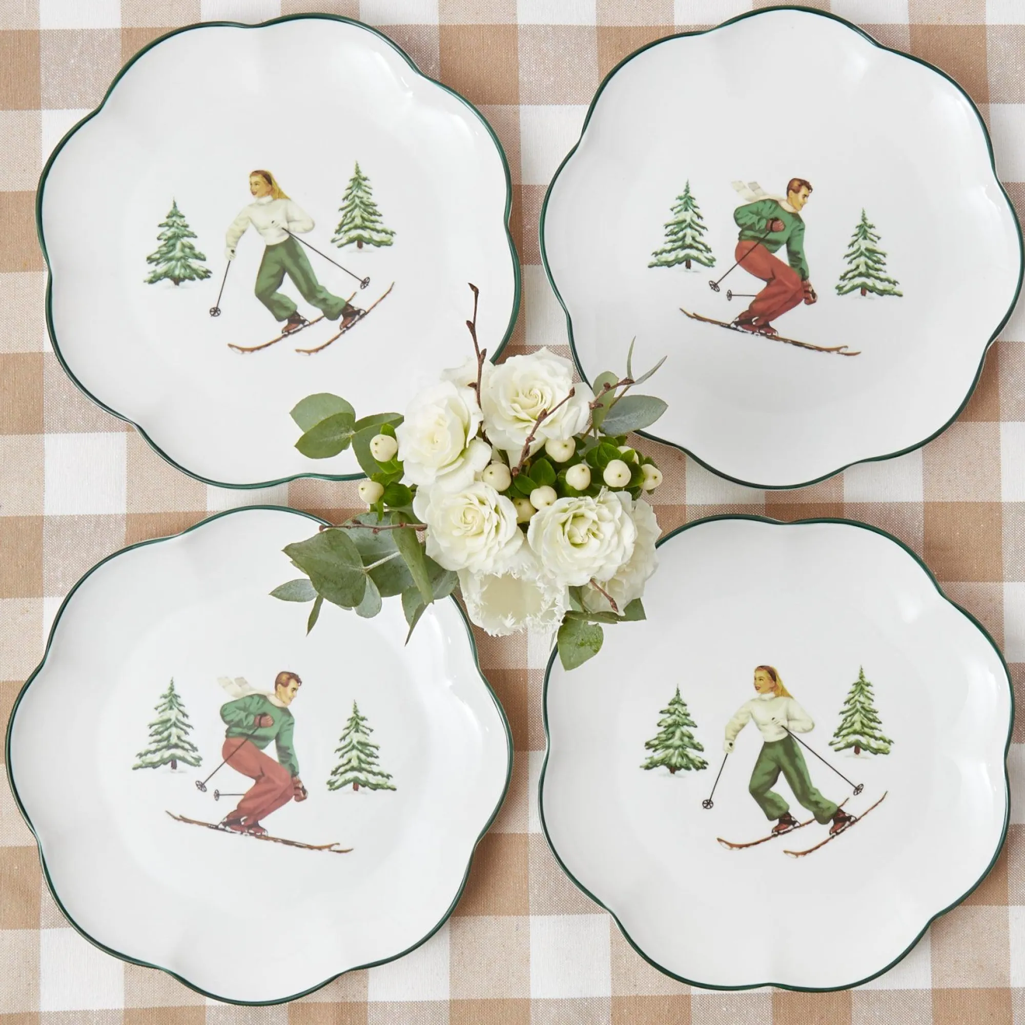 Heidi & Hans Skier Dinner Plate (Set Of 4)|Mrs. Alice Discount