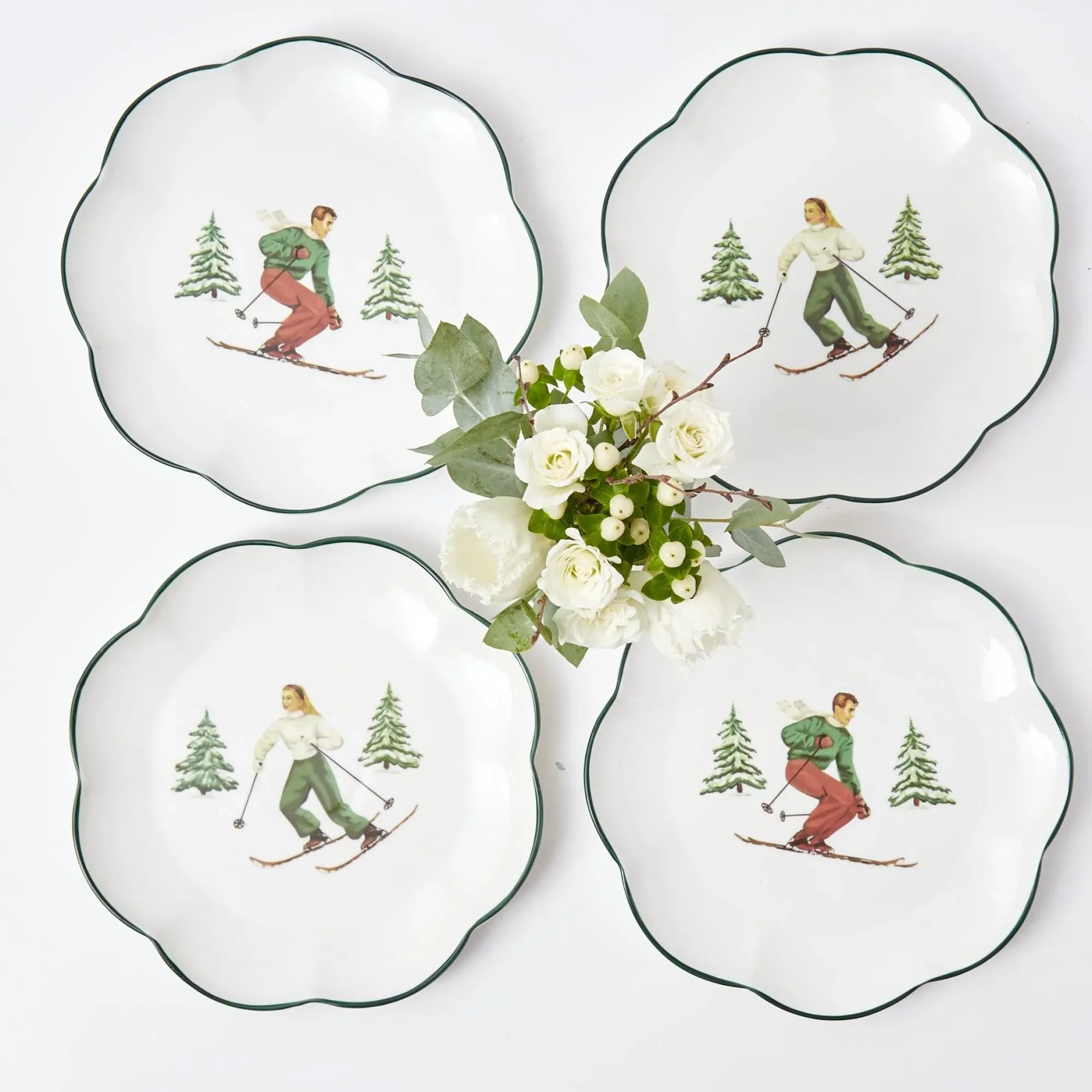 Heidi & Hans Skier Starter Plates (Set Of 4)|Mrs. Alice Sale