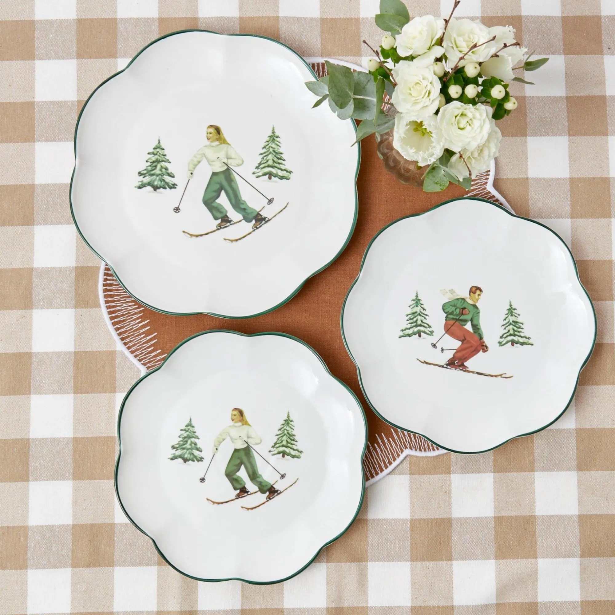 Heidi & Hans Skier Starter Plates (Set Of 4)|Mrs. Alice Sale