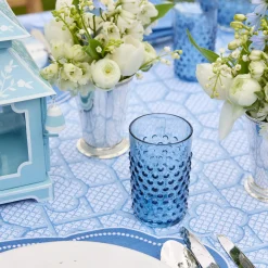 Hobnail Navy Glasses & Jug Set|Mrs. Alice Best