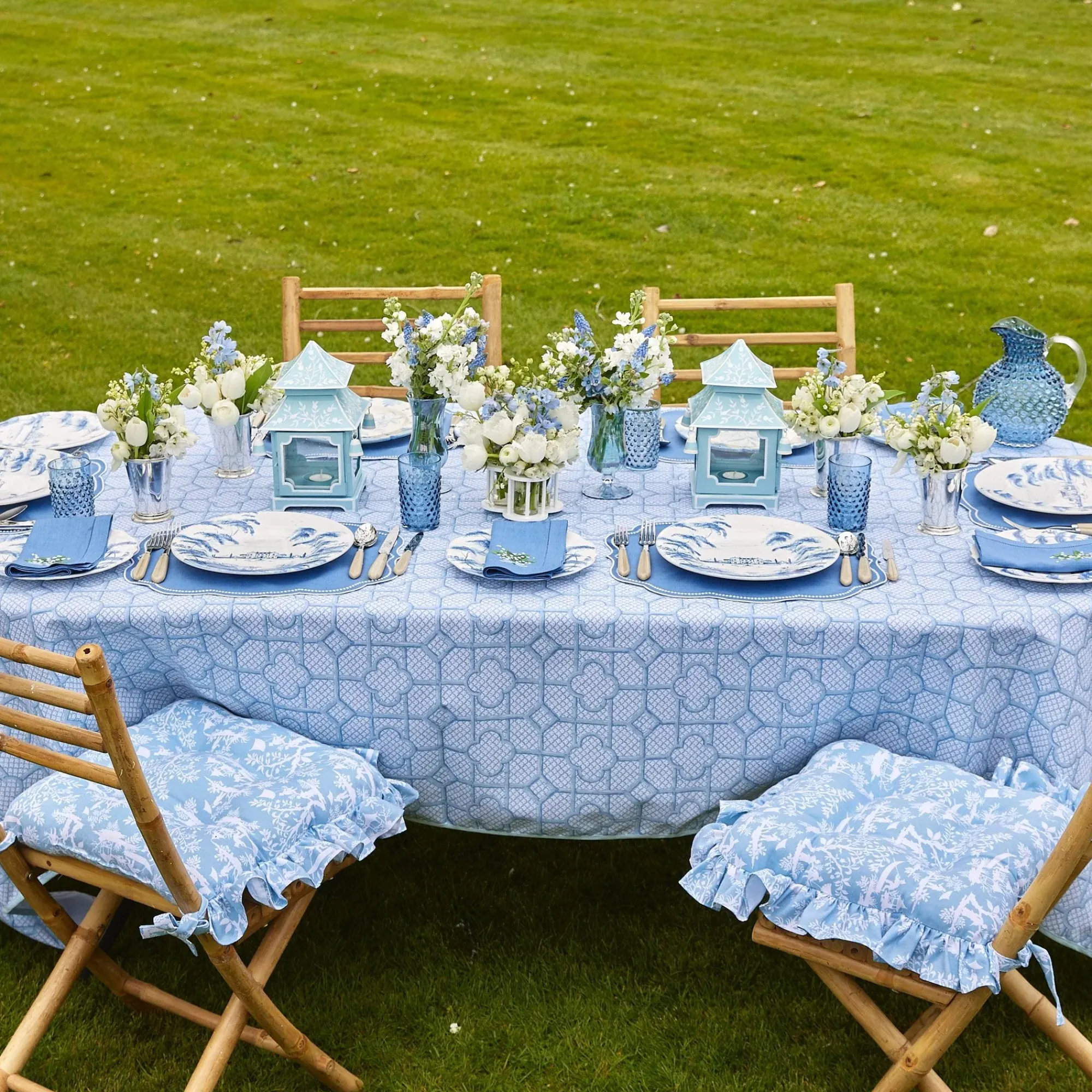 Hobnail Navy Glasses & Jug Set|Mrs. Alice New