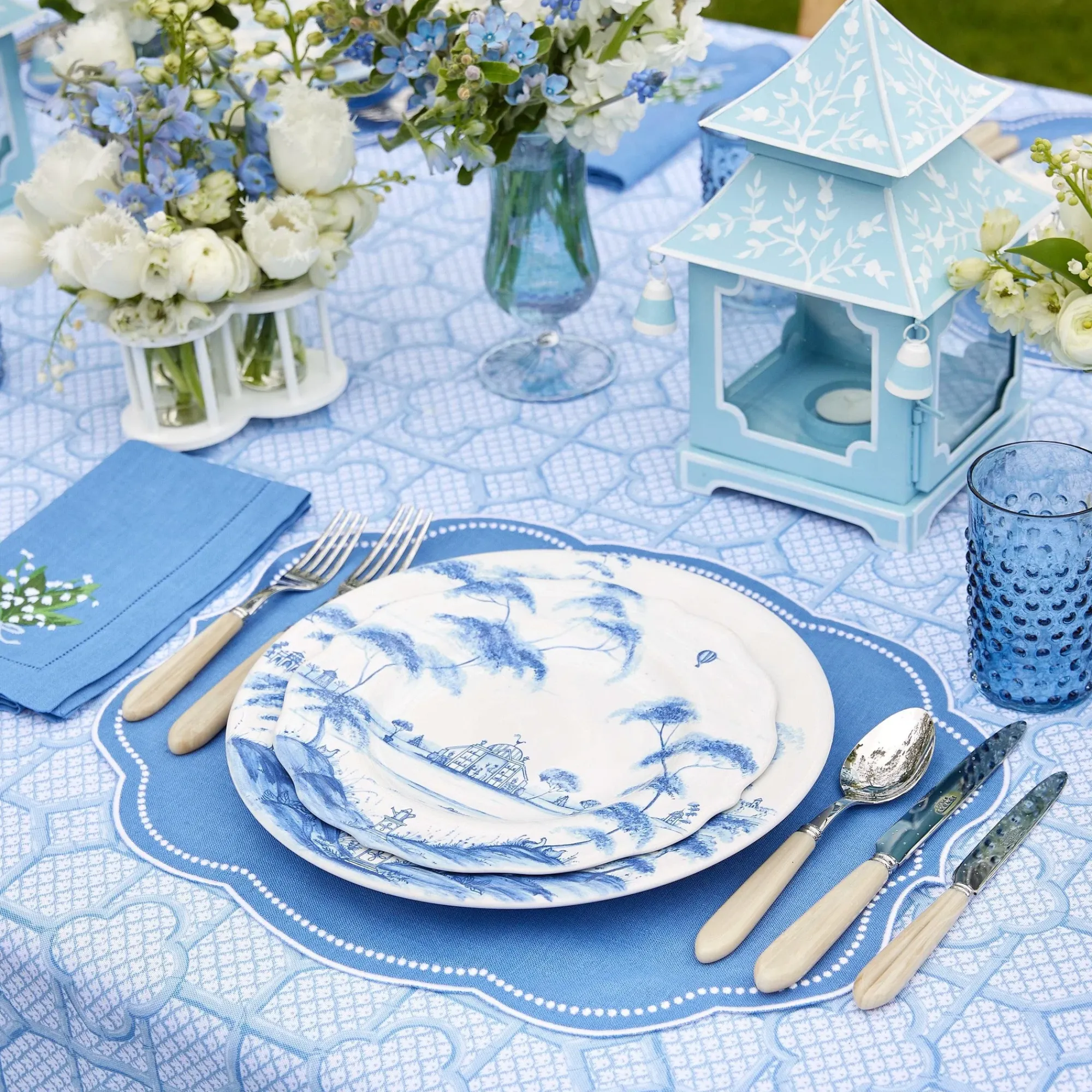 Hobnail Navy Glasses & Jug Set|Mrs. Alice New