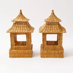 Honey Rattan Pagoda Lantern|Mrs. Alice Clearance